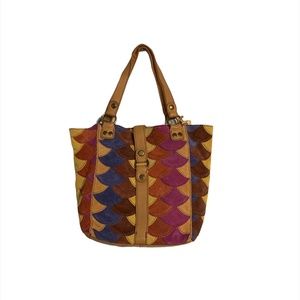 Lucky brand colorful suede tote bag